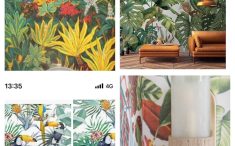 南国の動植物模様の壁紙4種