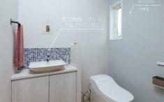 施工例トイレ特集　ブルーが爽やかトイレ3選　トイレクロス・クッションフロア・タイルの品番
